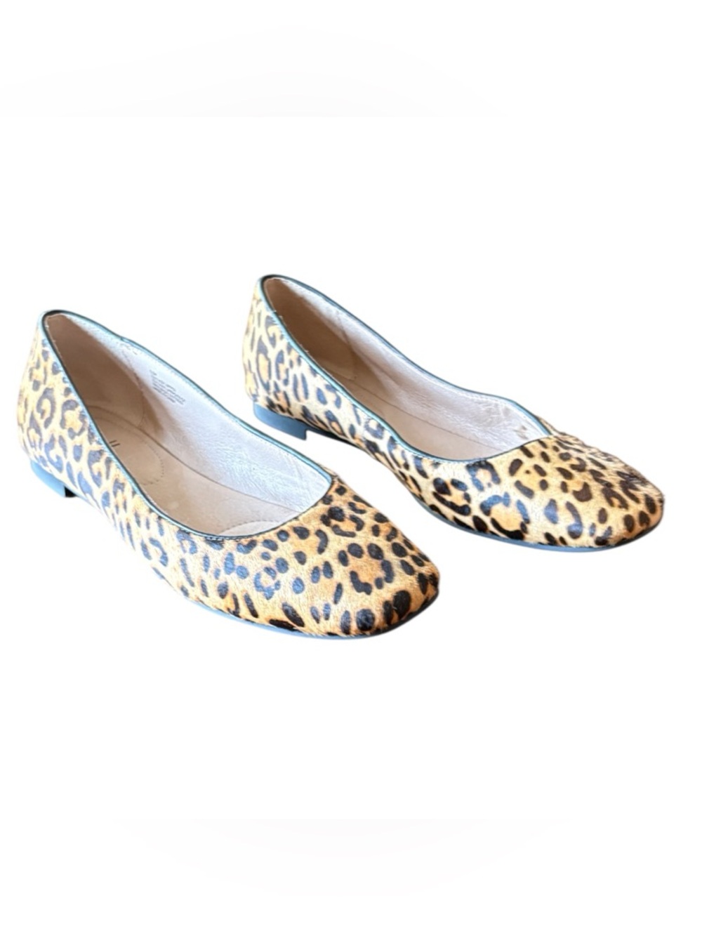 J. Jill Leopard Print Calf Hair Ballet Flats Tan & Black Slip-On Shoes - Picture 3 of 9
